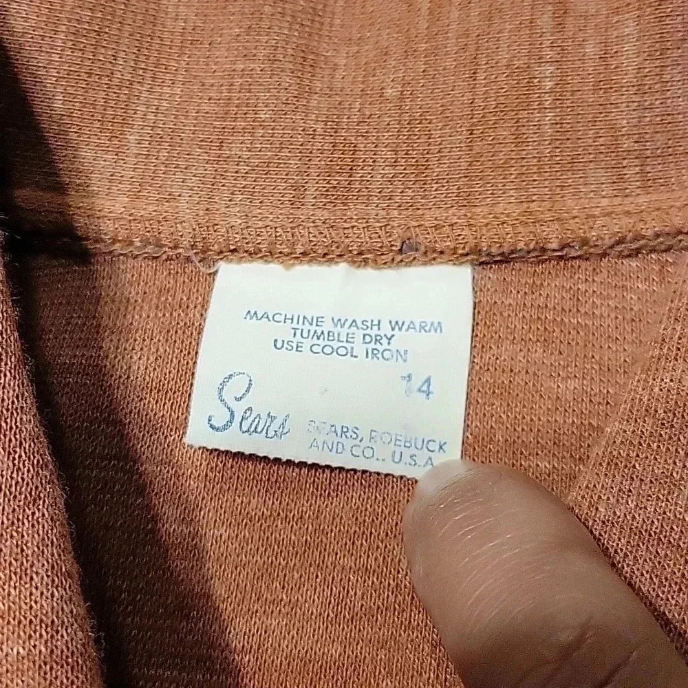 Vintage Sears Roebuck 80's Button Up Jacket Size 14 Light Rust - Picture 9 of 13